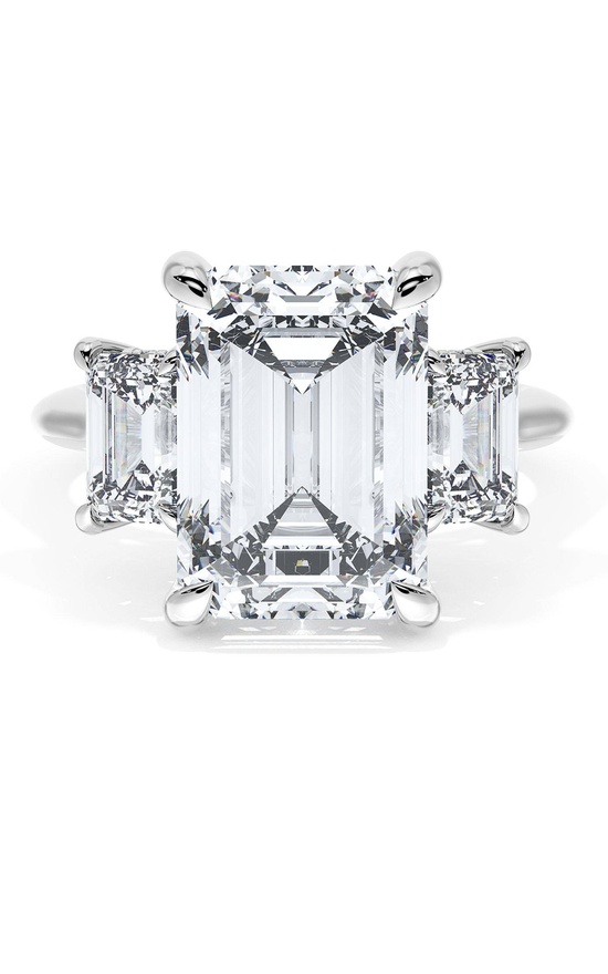 Emerald 3-Stone Engagement Ring