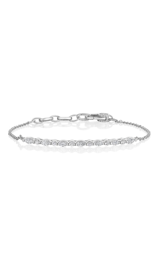 Marquise and Round Diamond Bracelet in 18kt White Gold