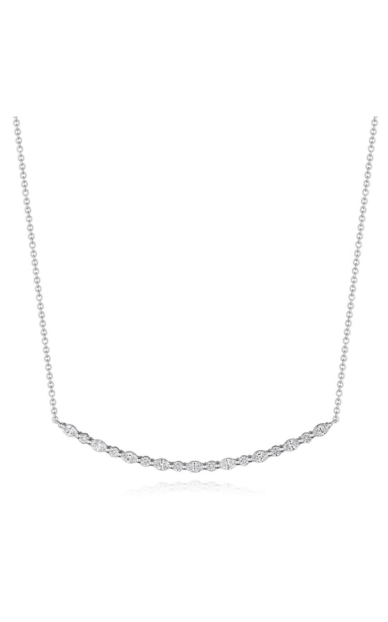 Marquise and Round Diamond Necklace in 18kt White Gold