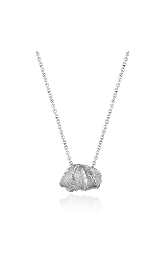 Multi Petal Diamond Pendant in 18kt White Gold