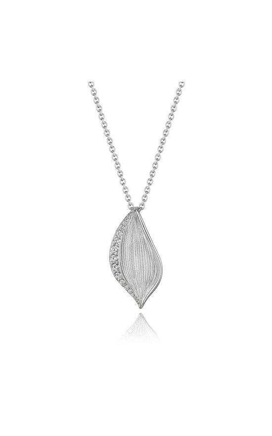 Petal Diamond Lariat Pendant in 18kt White Gold