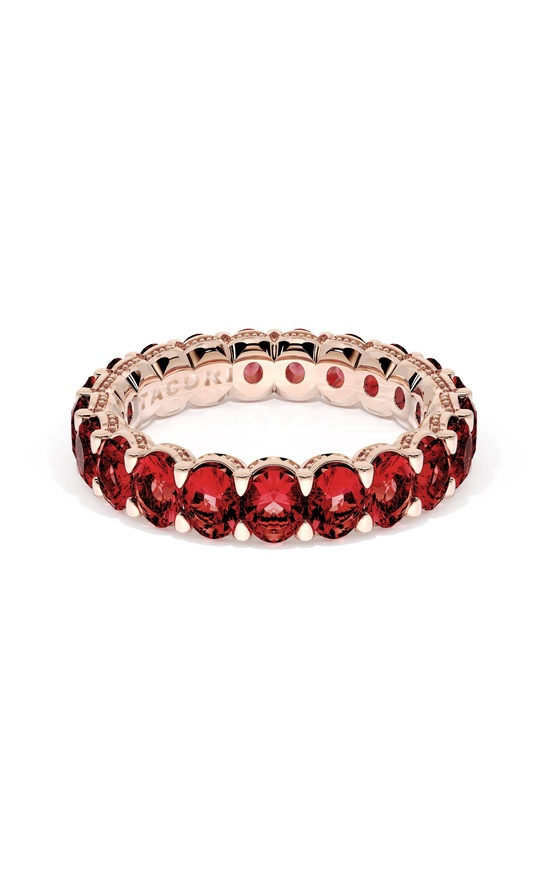 Oval Cut Ruby Eternity Band in 18kt Rose Gold