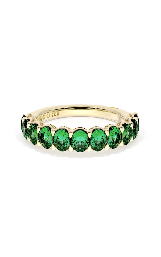 Oval Cut Emerald Eternity Band in 18kt Yellow Gold