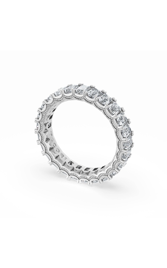 Emerald Cut Diamond Eternity Band in 18kt White Gold