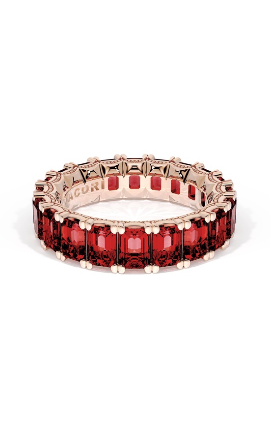 Emerald Cut Ruby Eternity Band in 18kt Rose Gold