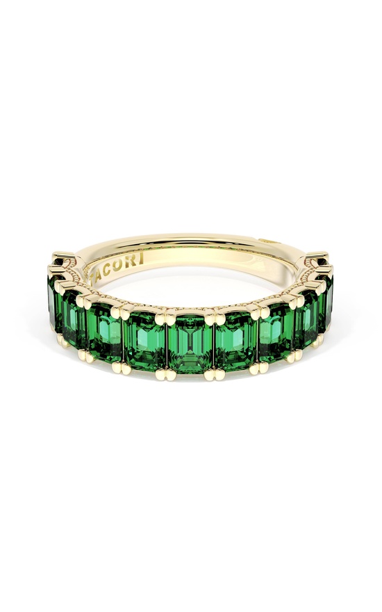 Emerald Cut Emerald Eternity Band in 18kt Yellow Gold