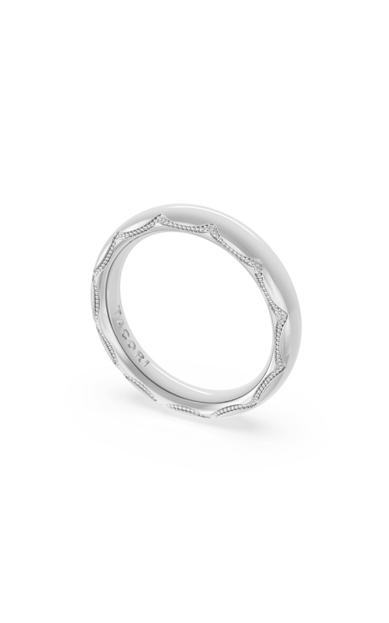 High Polish Wedding Band in 18kt White Gold