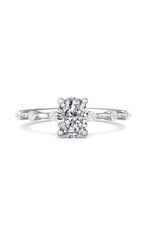 Martin Flyer Engagement Ring Channel/Shared Prong DERSP11Q-F-8X6OV  - 14K White Gold