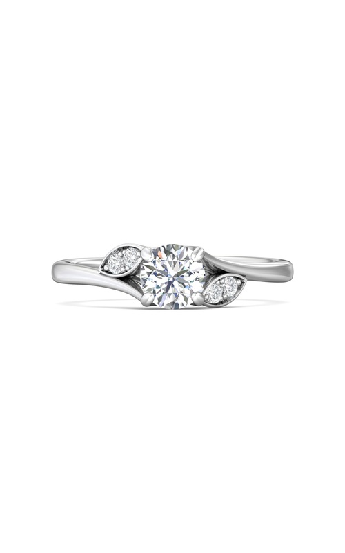 Martin Flyer Engagement Ring Micropave DERM52XSQ-F-5.5RD  - 14K White Gold