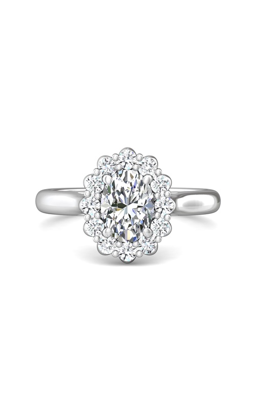 Martin Flyer Engagement Ring Solitaire DERHSP07Q-F-8X6OV  - 14K White Gold