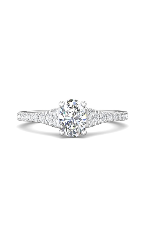 Martin Flyer Engagement Ring Micropave DERM79Q-F-7.3X5.3OV  - 14K White Gold