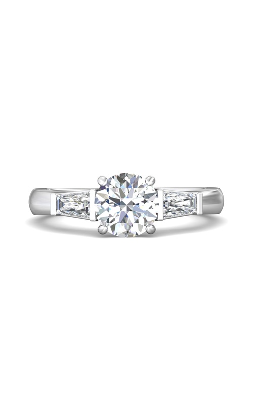 Martin Flyer Engagement Ring Three Stone CT03STBQ-C-7.0RD  - 14K White Gold