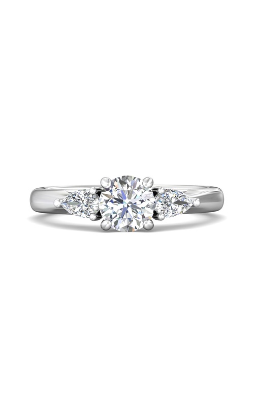Martin Flyer Engagement Ring Three Stone CT03XSPSQ-C-6.0RD  - 14K White Gold