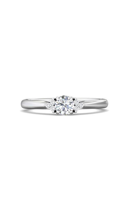 Martin Flyer Engagement Ring Three Stone DERT05XSQ-F-4.7RD  - 14K White Gold