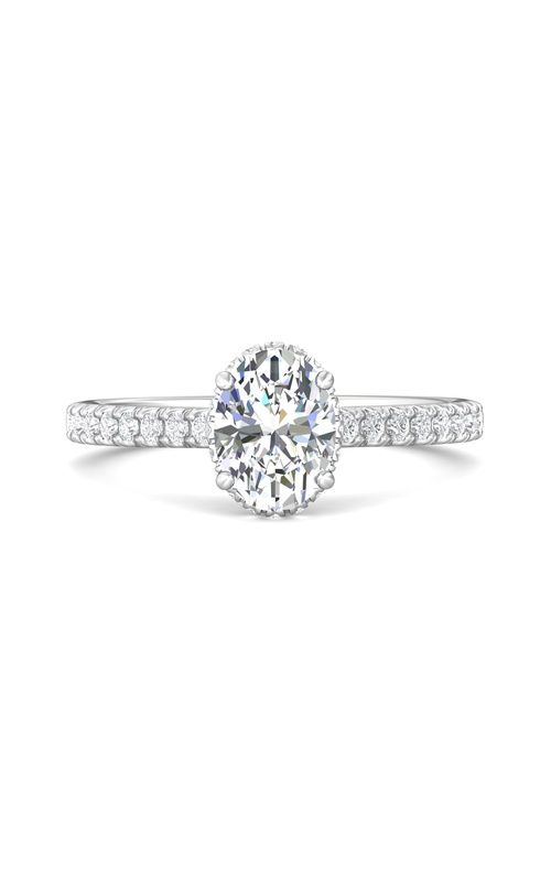 Martin Flyer Engagement Ring Micropave DERM97Q-F-8X6OV  - 14K White Gold