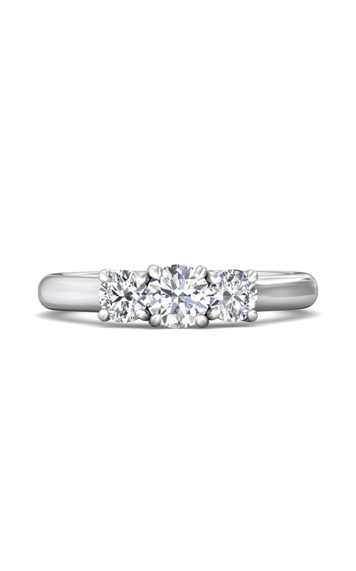 Martin Flyer Engagement Ring Three Stone CTT02Q-F-5.0RD  - 14K White Gold