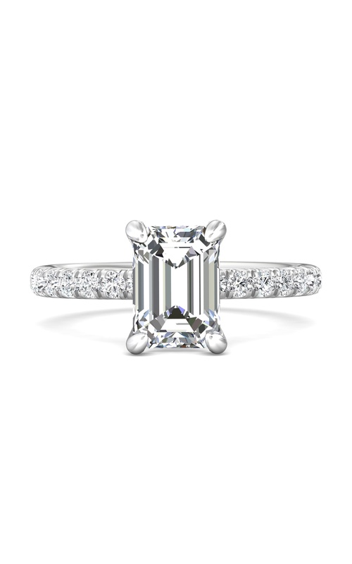 Martin Flyer Engagement Ring Micropave DERM4SRRQ-F-9.5X7.0EC  - 14K White Gold