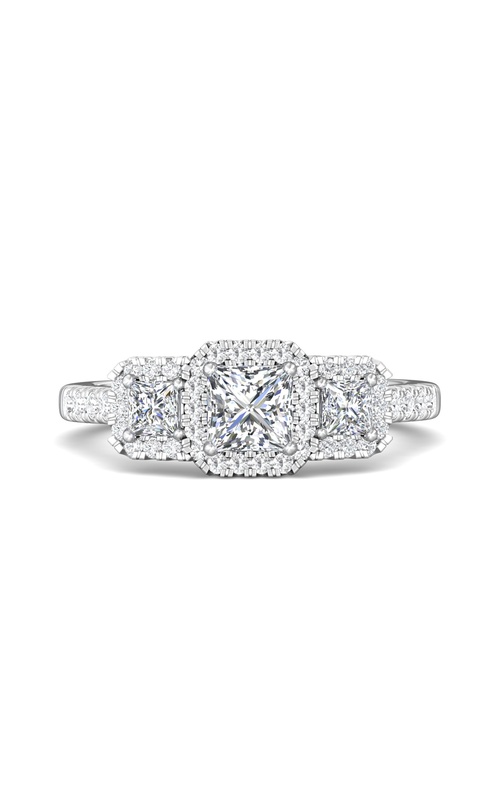 Martin Flyer Engagement Ring Three Stone CT01PCQ-F-4.5PC  - 14K White Gold