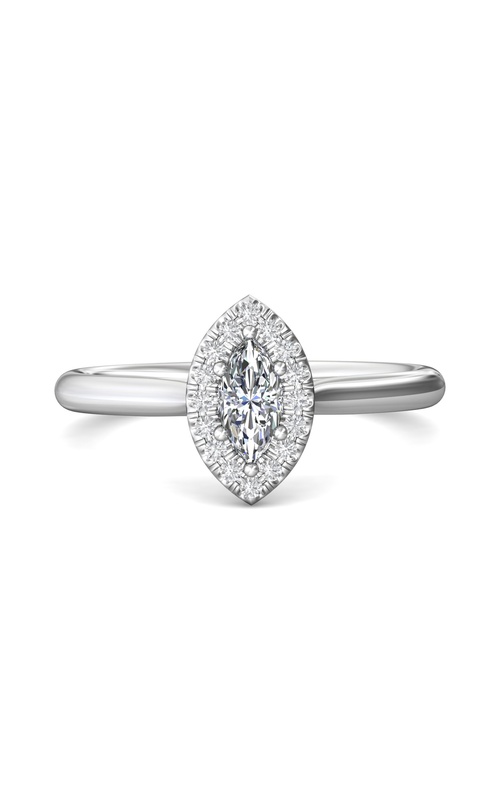 Martin Flyer Engagement Ring Solitaire DERSH01XXSMQRQ-F-7.0X3.5MQ  - 14K White Gold