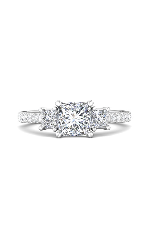 Martin Flyer Engagement Ring Three Stone VT05Q-C-5.0PC  - 14K White Gold