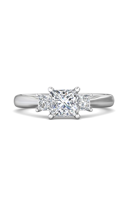 Martin Flyer Engagement Ring Three Stone CT03SPCQ-C-5.5PC  - 14K White Gold
