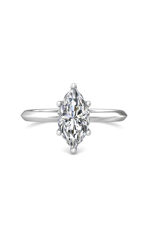 Martin Flyer Engagement Ring Solitaire DERS35SMQRQ-F-12X6MQ  - 14K White Gold