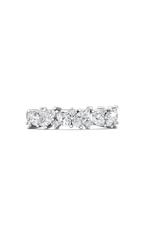 Martin Flyer Wedding Band Channel/Shared Prong DWBSP13Q-D  - 14K White Gold