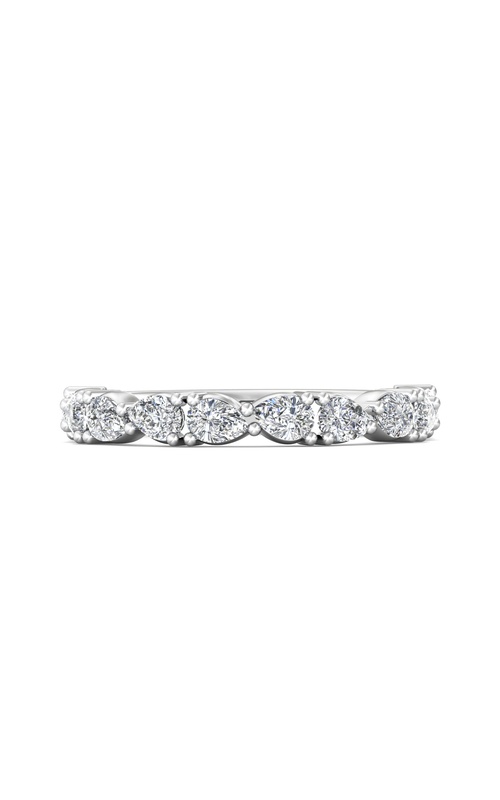 Martin Flyer Wedding Band Channel/Shared Prong DWBSP19MQ-C  - 14K White Gold
