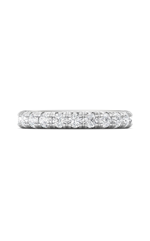 Martin Flyer Wedding Band Micropave DWBM8Q-1.00-1-F  - 14K White Gold
