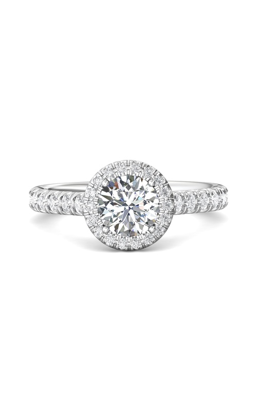Martin Flyer Micropave Halo Engagement Ring DERMH4SQ-F-6.5RD