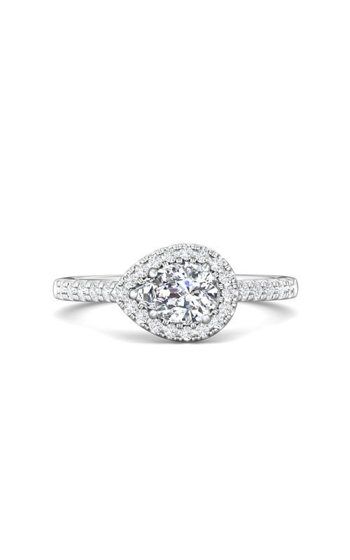 Martin Flyer Micropave Halo Engagement Ring DERMH76PSQ-F-7X5PS