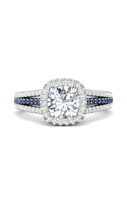 Martin Flyer Flyer Fit Micropave Halo Engagement Ring DERMH60CUAQ-F-7.0RD