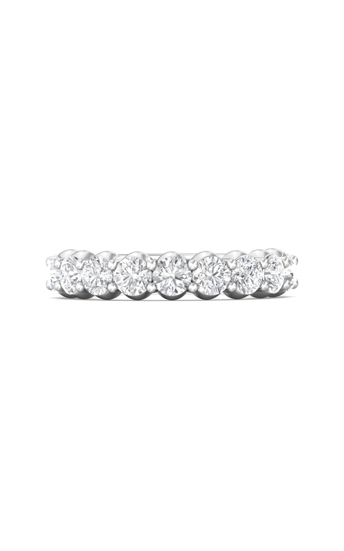Martin Flyer Wedding Band Channel/Shared Prong DWBSP03LWBQ-F  - 14K White Gold