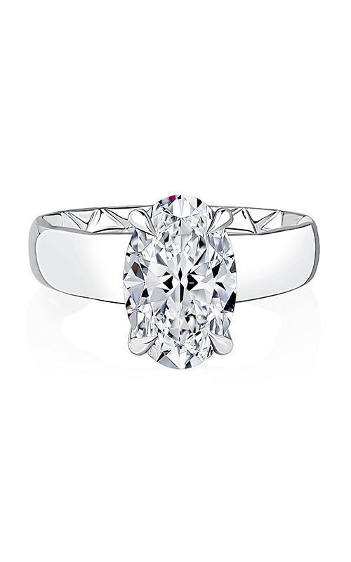 A.JAFFE Quilts Hidden Halo and Solitaire Oval Engagement Ring MECOV3576Q/309