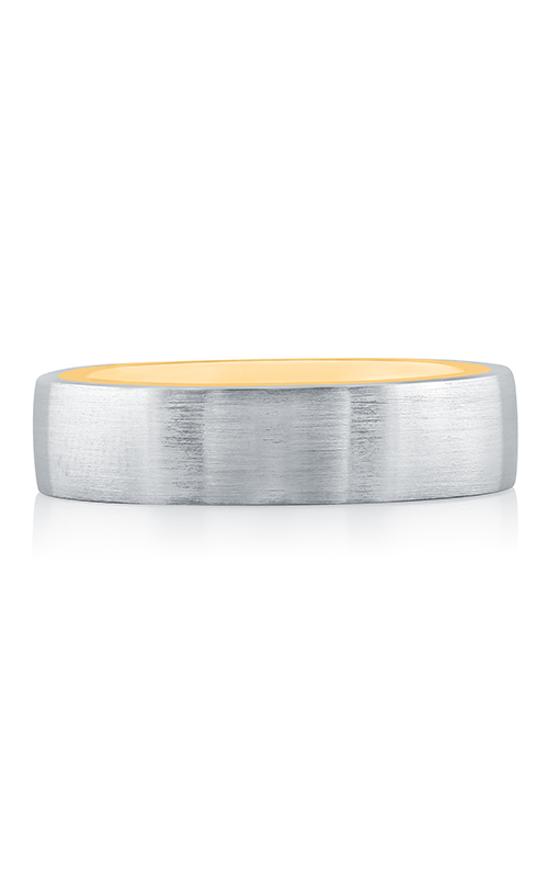 A.JAFFE Plain  18K White Gold and 18K Yellow Gold Wedding Band GR1011/PL