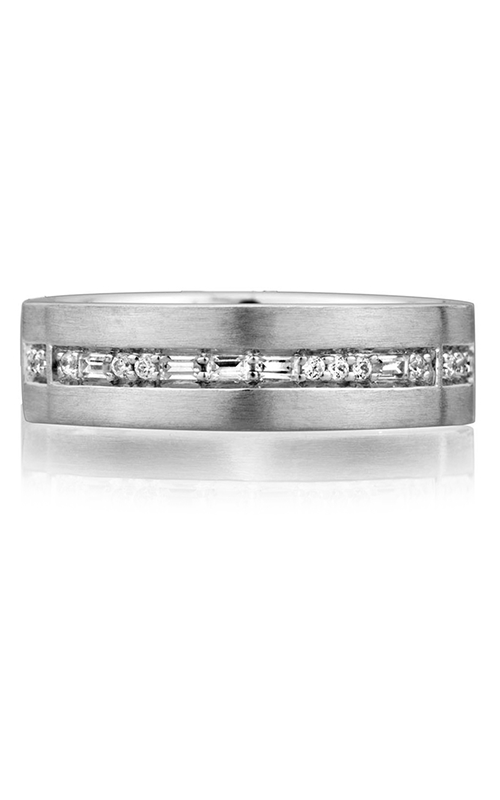 A.JAFFE Morse Code  18K White Gold Wedding Band BB0181/16