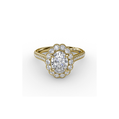 Fana Halo Engagement Ring S3204-14kt-Yellow