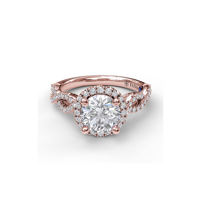 Fana Halo Engagement Ring S3906-18kt-Rose