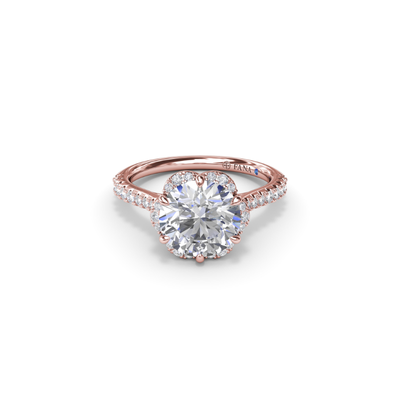 Fana Halo Engagement Ring S4096-18kt-Rose