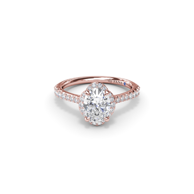 Fana Halo Engagement Ring S4097-18kt-Rose