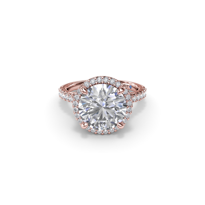 Fana Halo Engagement Ring S4185-14kt-Rose