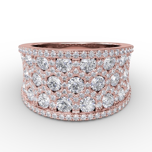 14K Rose Gold Fana  Diamond Ring
