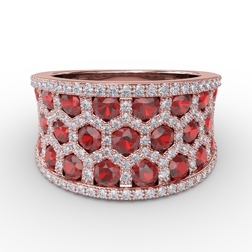 14K Rose Gold Fana  Ruby Ring