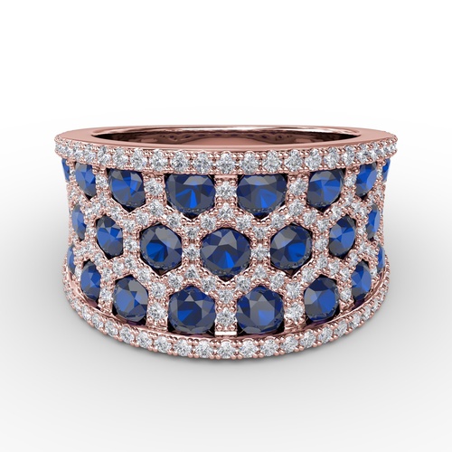 14K Rose Gold Fana  Sapphire Ring