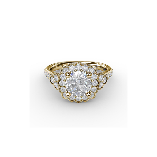 Fana Engagement Ring Halo S3563-18kt-Yellow