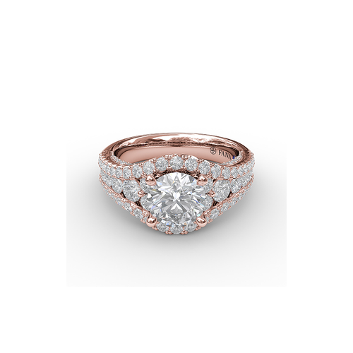 Fana Engagement Ring Halo S3465-14kt-Rose