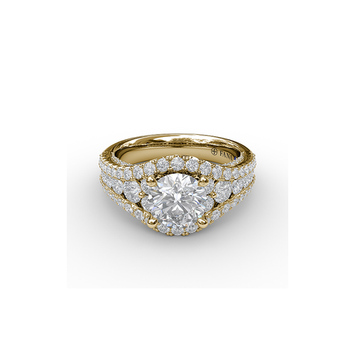 Fana Engagement Ring Halo S3465-18kt-Yellow