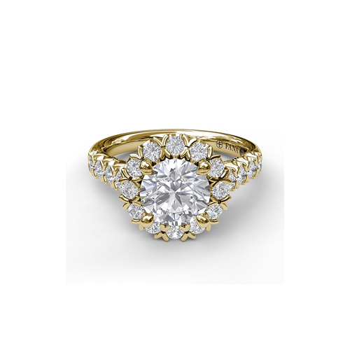 Fana Engagement Ring Halo S3591-18kt-Yellow