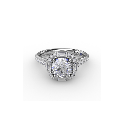 Fana Engagement Ring Halo S3286-18kt-White