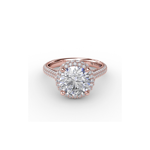 Fana Engagement Ring Halo S3276-18kt-Rose